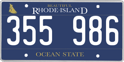 RI license plate 355986