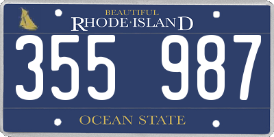 RI license plate 355987