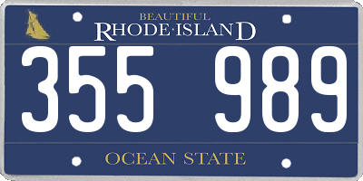 RI license plate 355989