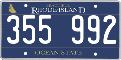 RI license plate 355992