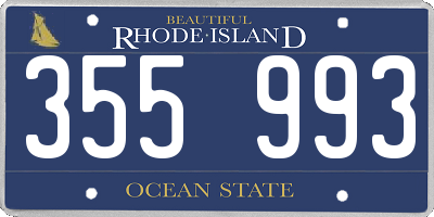 RI license plate 355993