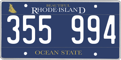 RI license plate 355994
