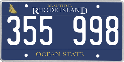 RI license plate 355998