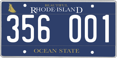 RI license plate 356001