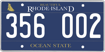 RI license plate 356002