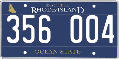 RI license plate 356004