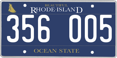 RI license plate 356005