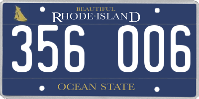RI license plate 356006