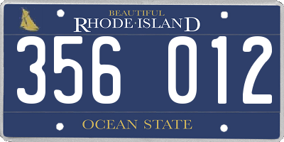 RI license plate 356012