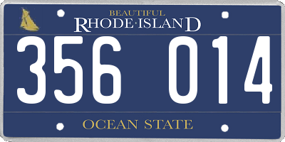 RI license plate 356014