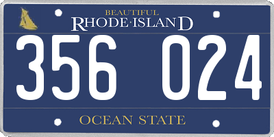 RI license plate 356024