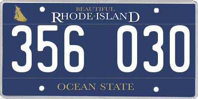 RI license plate 356030