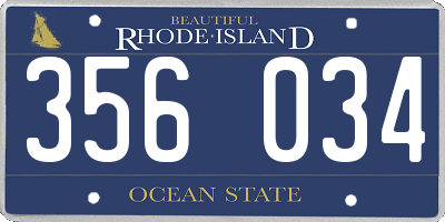 RI license plate 356034
