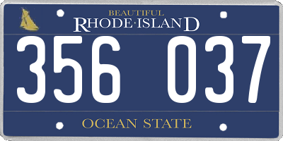RI license plate 356037