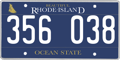 RI license plate 356038