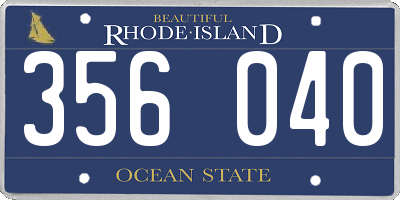 RI license plate 356040