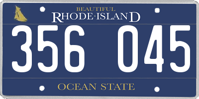 RI license plate 356045
