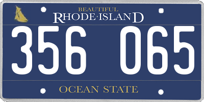 RI license plate 356065