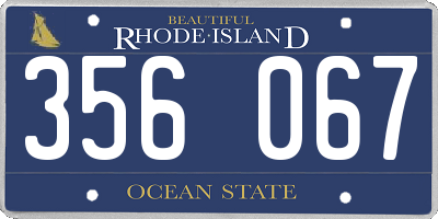 RI license plate 356067