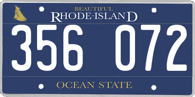 RI license plate 356072