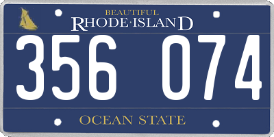 RI license plate 356074