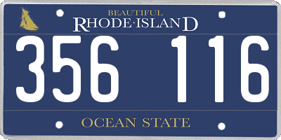 RI license plate 356116