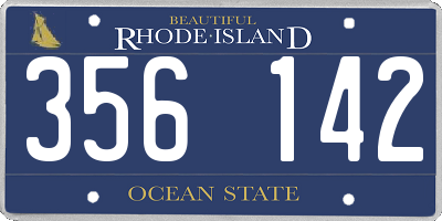 RI license plate 356142