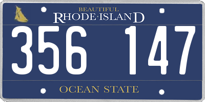 RI license plate 356147