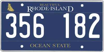 RI license plate 356182