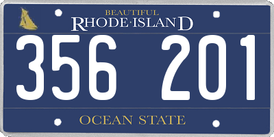 RI license plate 356201