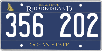 RI license plate 356202
