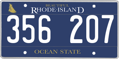 RI license plate 356207