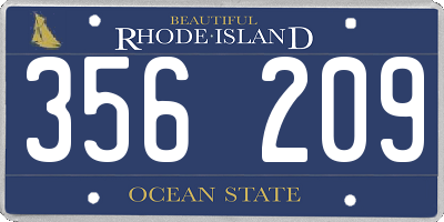 RI license plate 356209