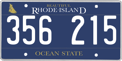 RI license plate 356215