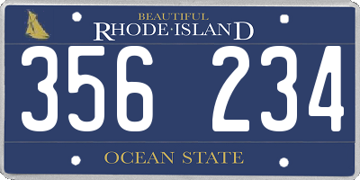 RI license plate 356234