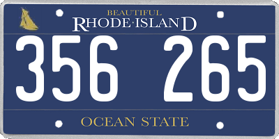 RI license plate 356265