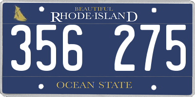 RI license plate 356275