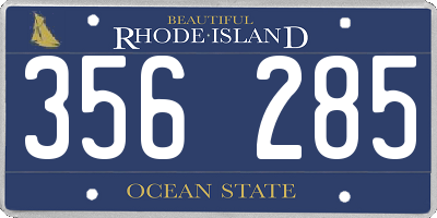 RI license plate 356285
