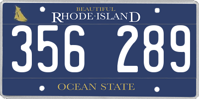 RI license plate 356289