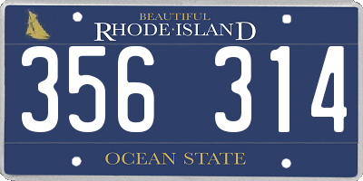 RI license plate 356314