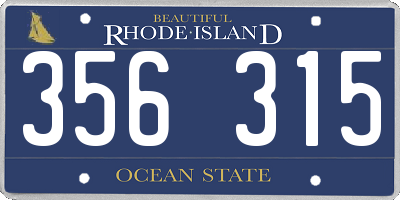 RI license plate 356315
