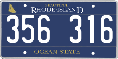 RI license plate 356316