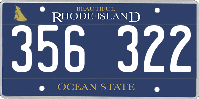 RI license plate 356322