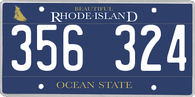 RI license plate 356324