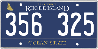 RI license plate 356325