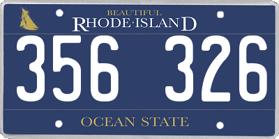 RI license plate 356326