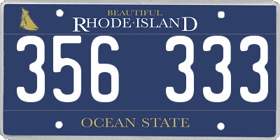 RI license plate 356333