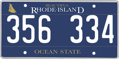 RI license plate 356334