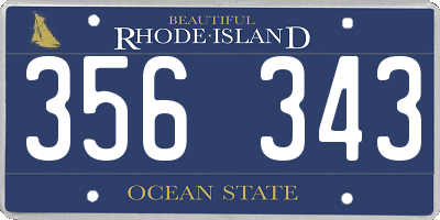 RI license plate 356343