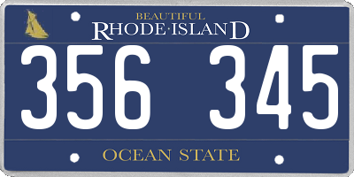 RI license plate 356345